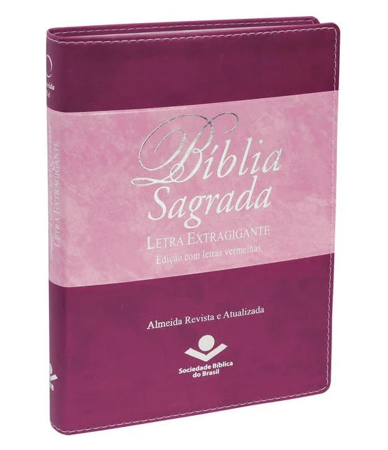 BÍBLIA SAGRADA LETRA EXTRAGIGANTE (ARA) – Capa rosa-vinho