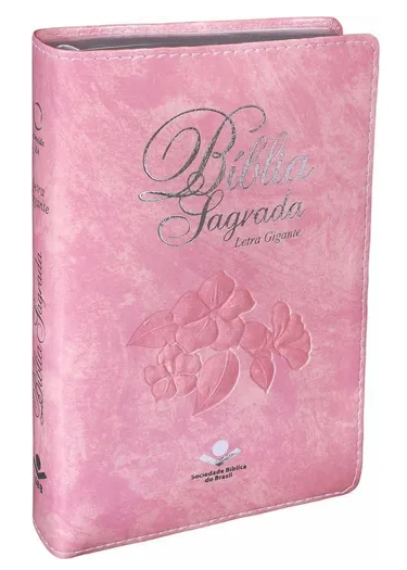 BÍBLIA SAGRADA LETRA GIGANTE FEMININA (ARA) – Capa rosa em couro sintético