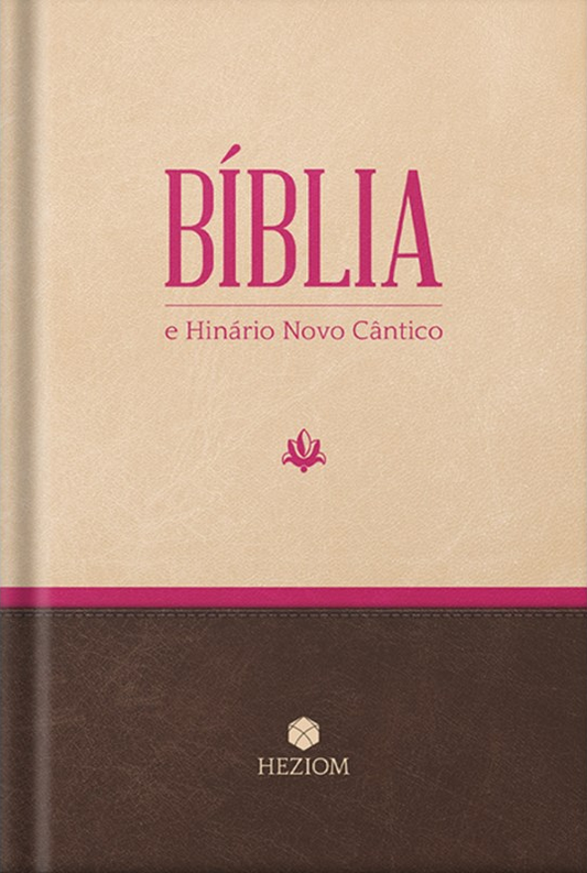 BÍBLIA COM HINÁRIO NOVO CÂNTICO – Capa dura rosa | Ed. Heziom